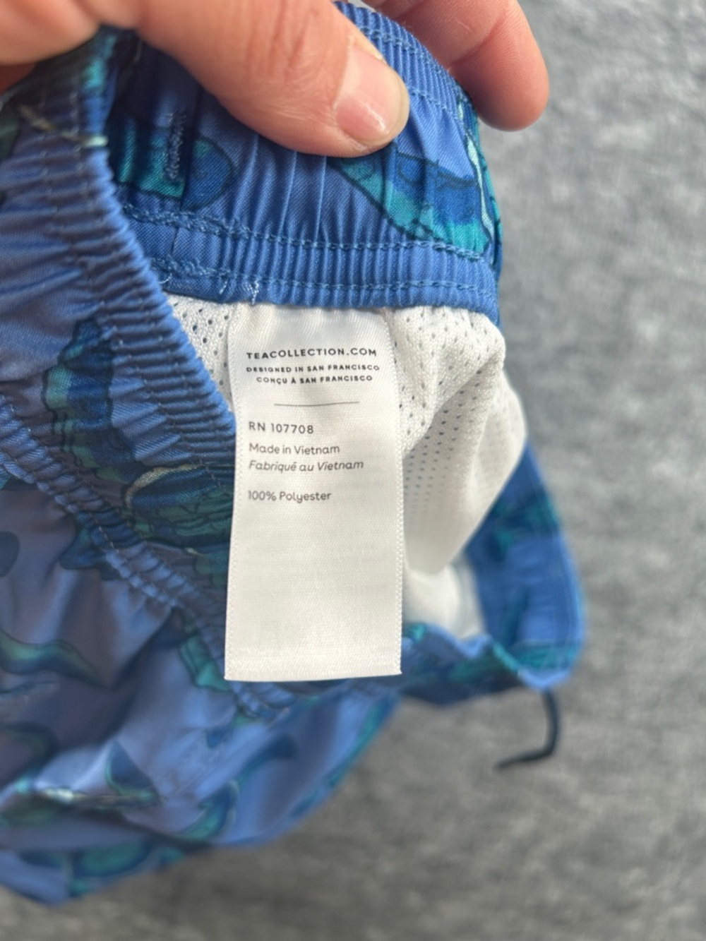 Tea Boys  Size 12 Collection Blue and Teal Turtle Swim Shorts Full Lenght Trunk - Picture 5 of 5